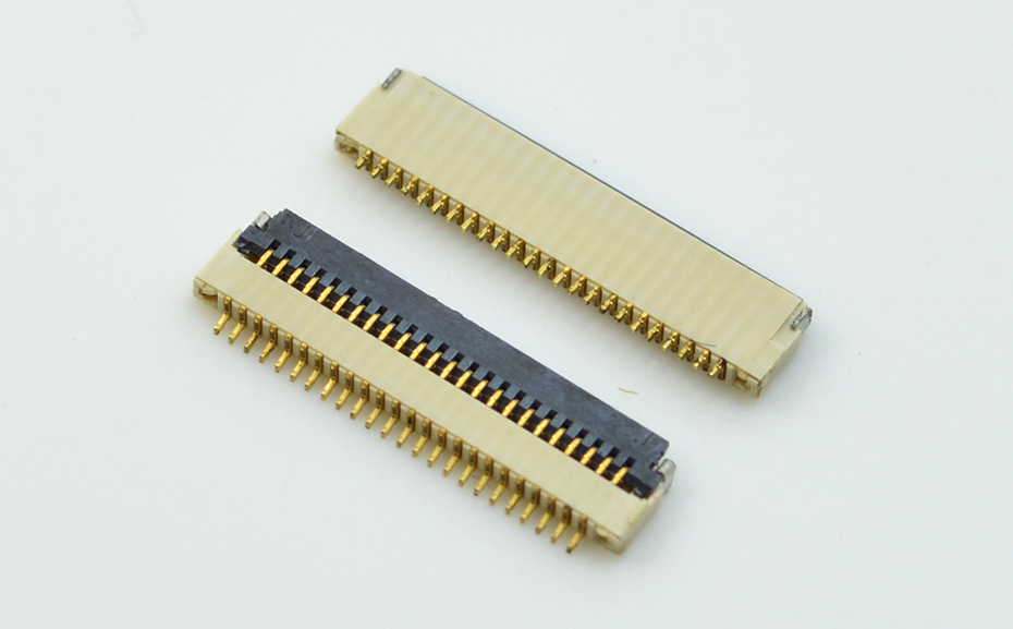 FPC连接器 0.5mm间距 H1.0厚超薄掀盖 前插后压式 6Pin线路板插座,宏利