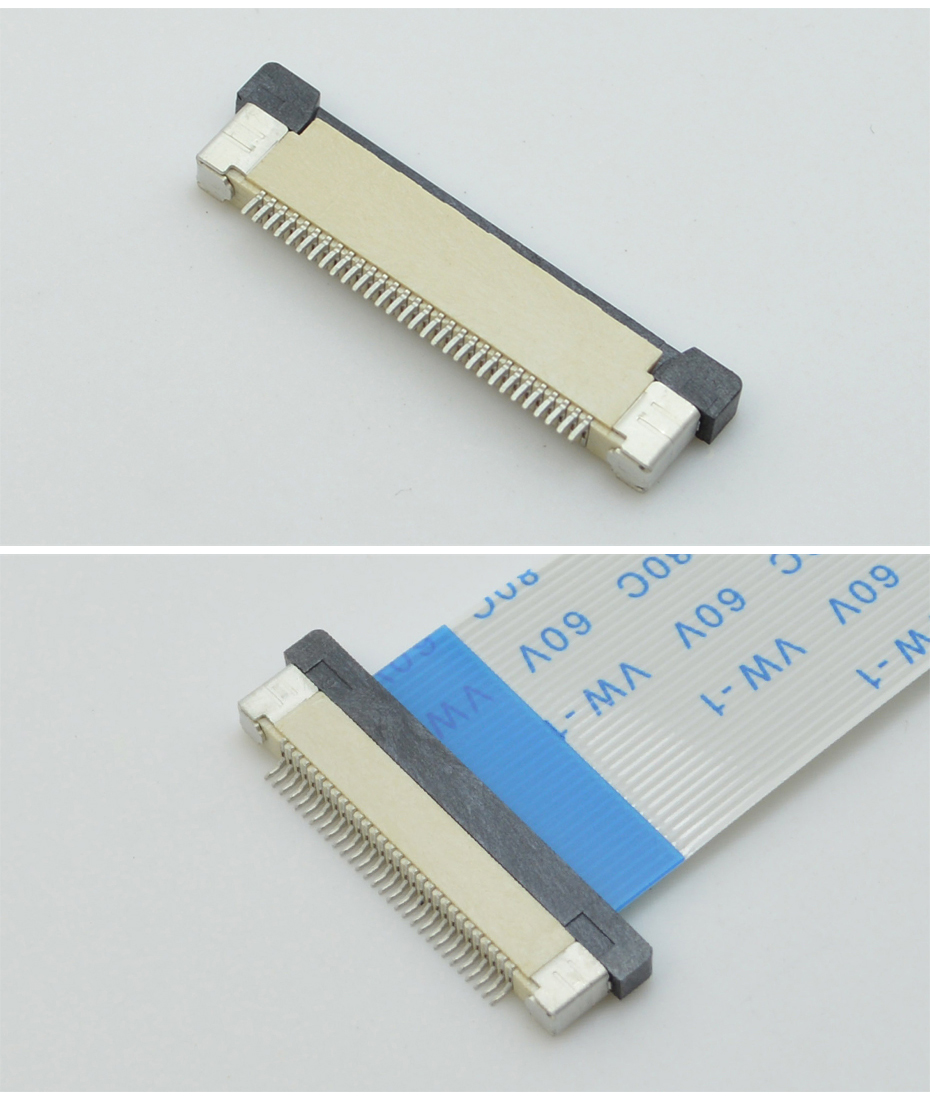 FFC/FPC连接器 软排线插座0.5mm-10P/20/30/40/50/60Pin 抽屉下接,宏利