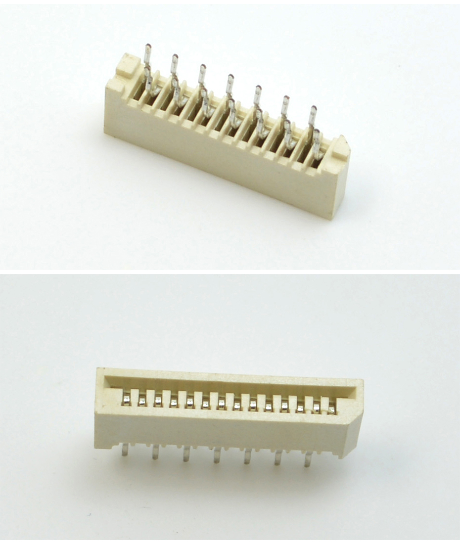 FPC插座排线插座 1.0mm间距11P 单面接直插 无锁扁平软排线连接器,宏利