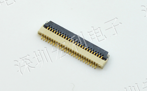 超薄FPC连接器 间距0.5mm-40PIN翻盖 塑高H1.0mm FPC插座超薄