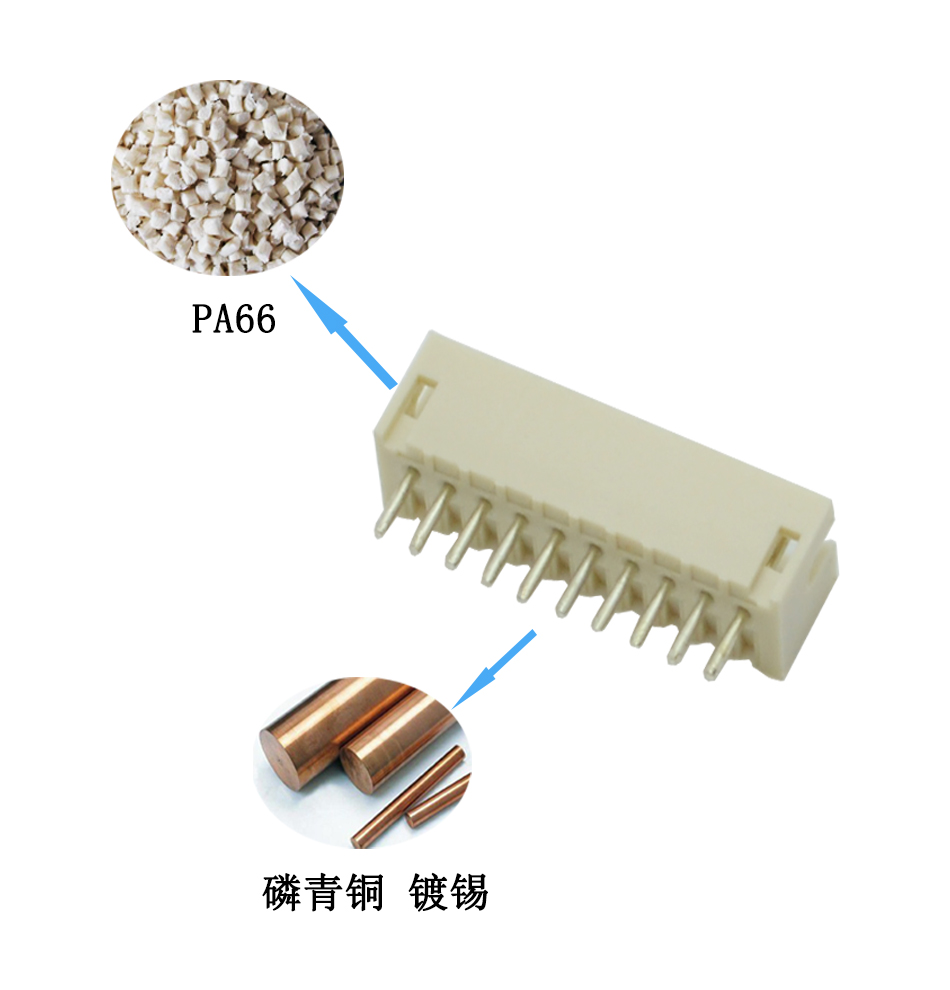 接插件 条形接器针座 ZH1.5-7A 1.5MM间距 7PIN直针直脚,宏利