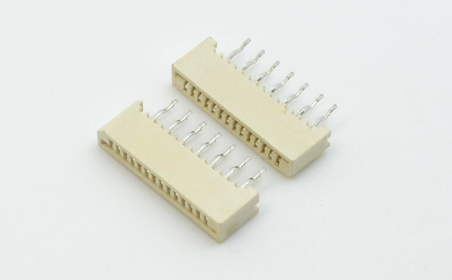 FPC连接器1.0mm间距7P单面接直插接插件耐高温环保软排线连接器,宏利